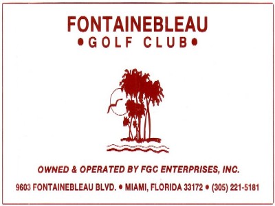 Fontainebleau Golf Club Scorecard